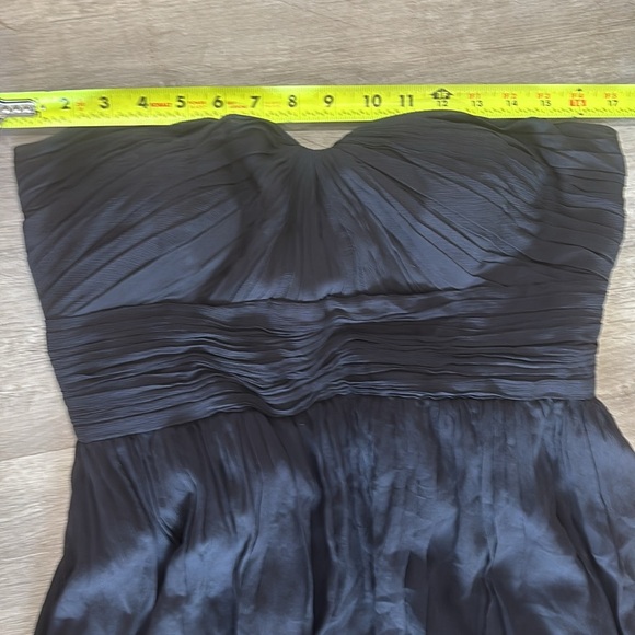 J. Crew Arabelle Size 14 Dress Navy Silk Chiffon Formal Bridesmaid Strapless - Picture 4 of 9